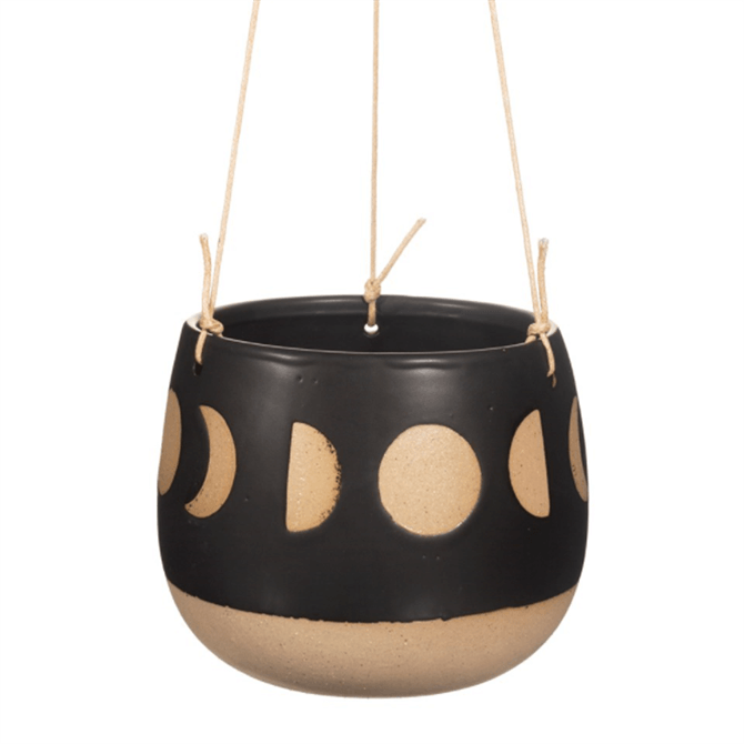 Sass & Belle Moon Phases Hanging Planter Black
